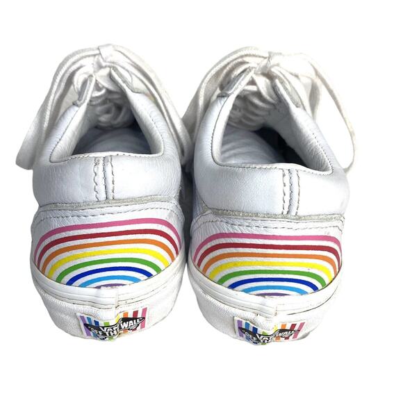 VANS x FLOUR SHOP Old Skool Rainbow White Sneakers M 3.5 / W 5.0 Leather - Picture 4 of 11